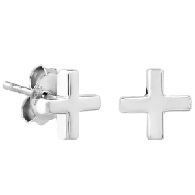 Sterling Silver XS Tiny Plus Stud Earrings