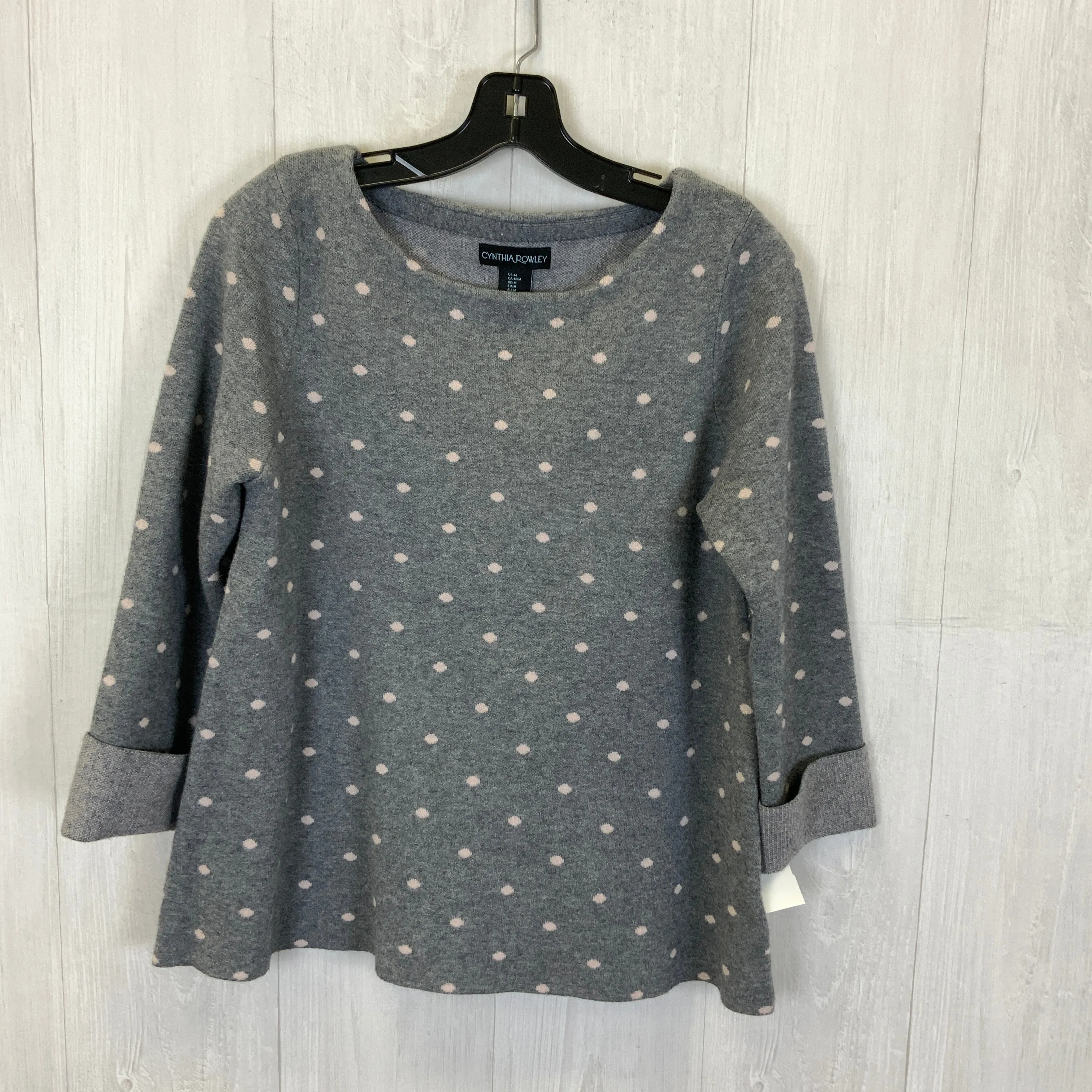 Sweater By Cynthia Rowley In Grey & Pink, Size: M