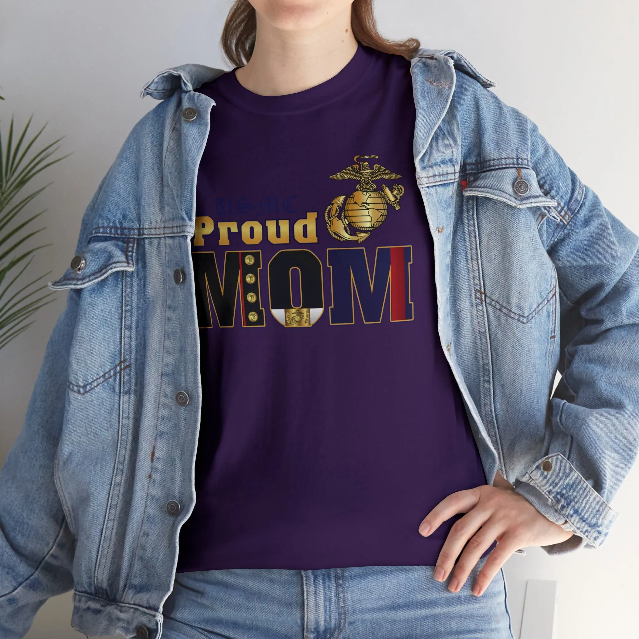 T-Shirt: Dress Blue Proud Mom (Your Choice of Colors)