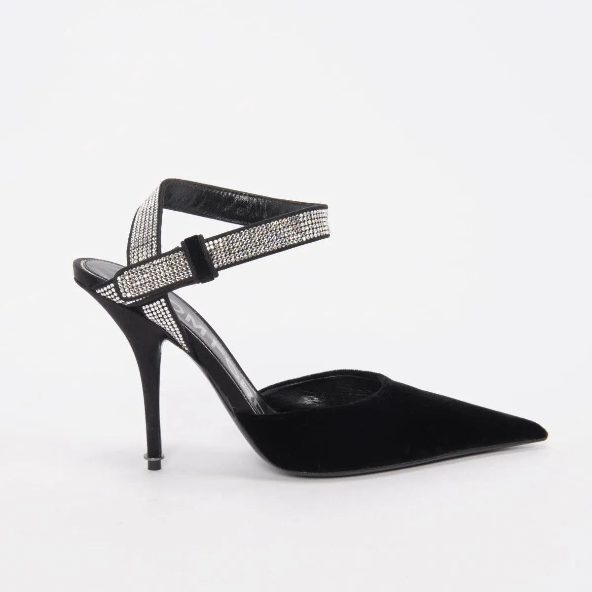 Tom Ford Black Velvet Asymmetric Crystal Pumps 37