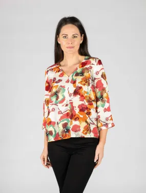 V-Neck floral print top