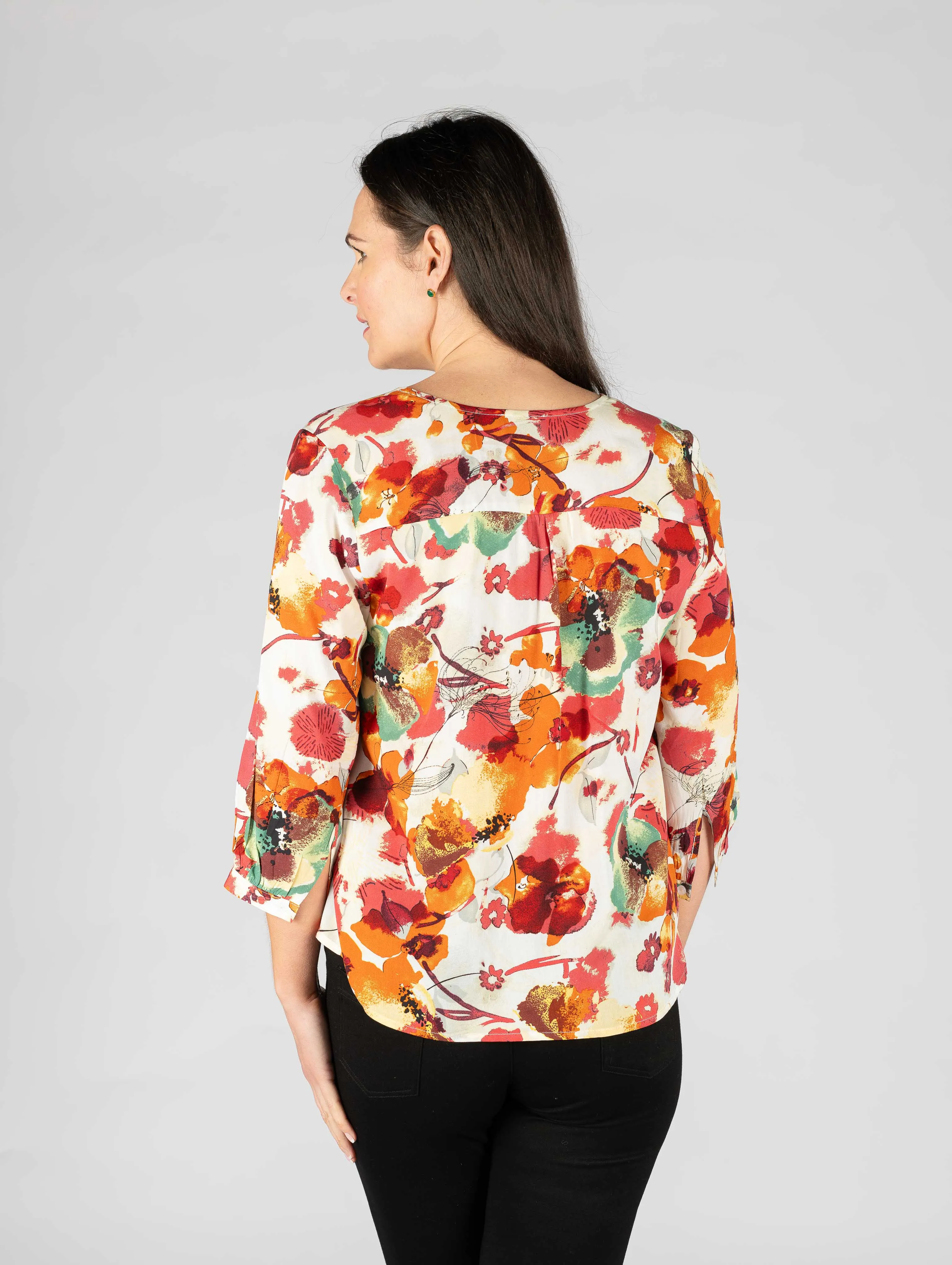 V-Neck floral print top