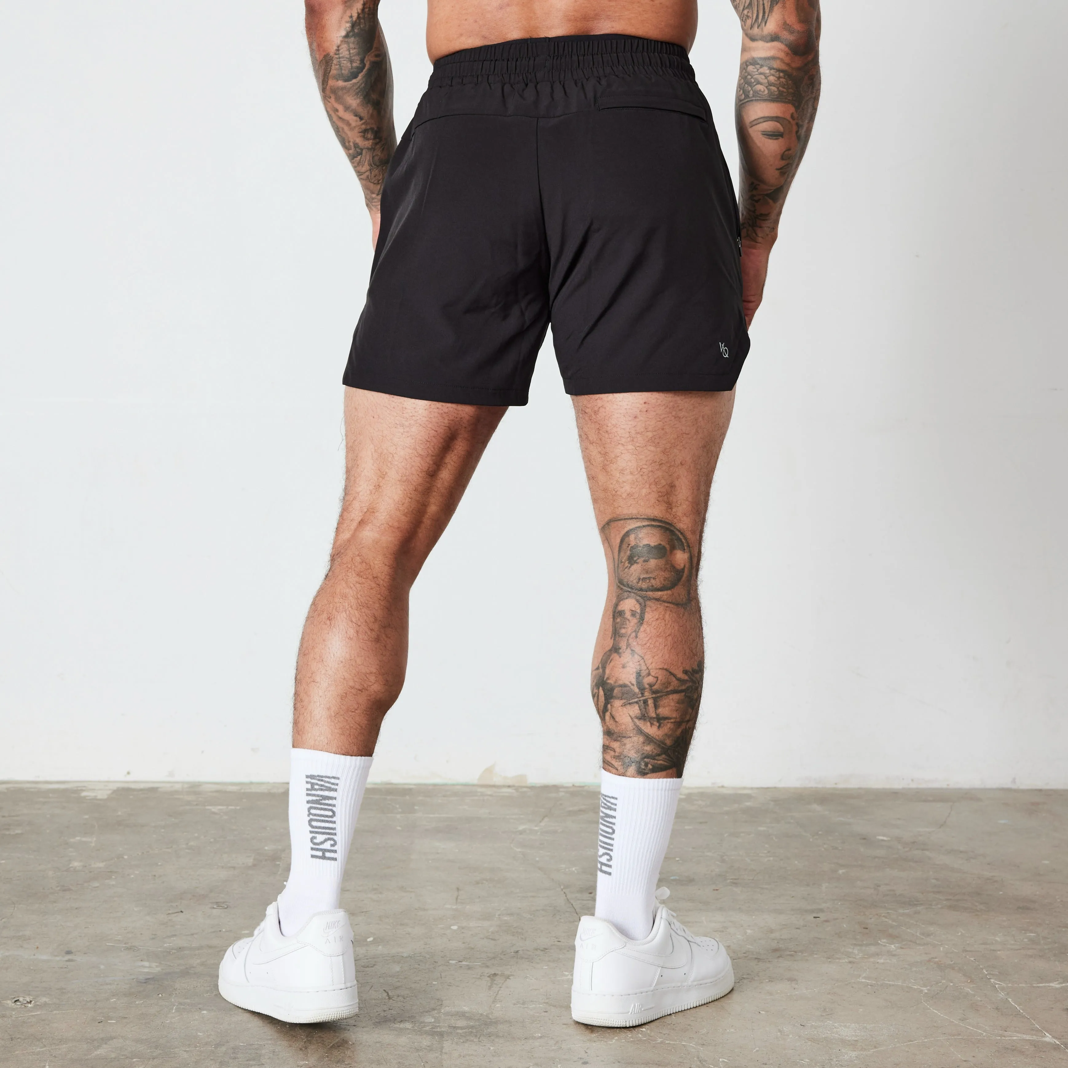 Vanquish Essential Black Reflective Performance 4" Shorts