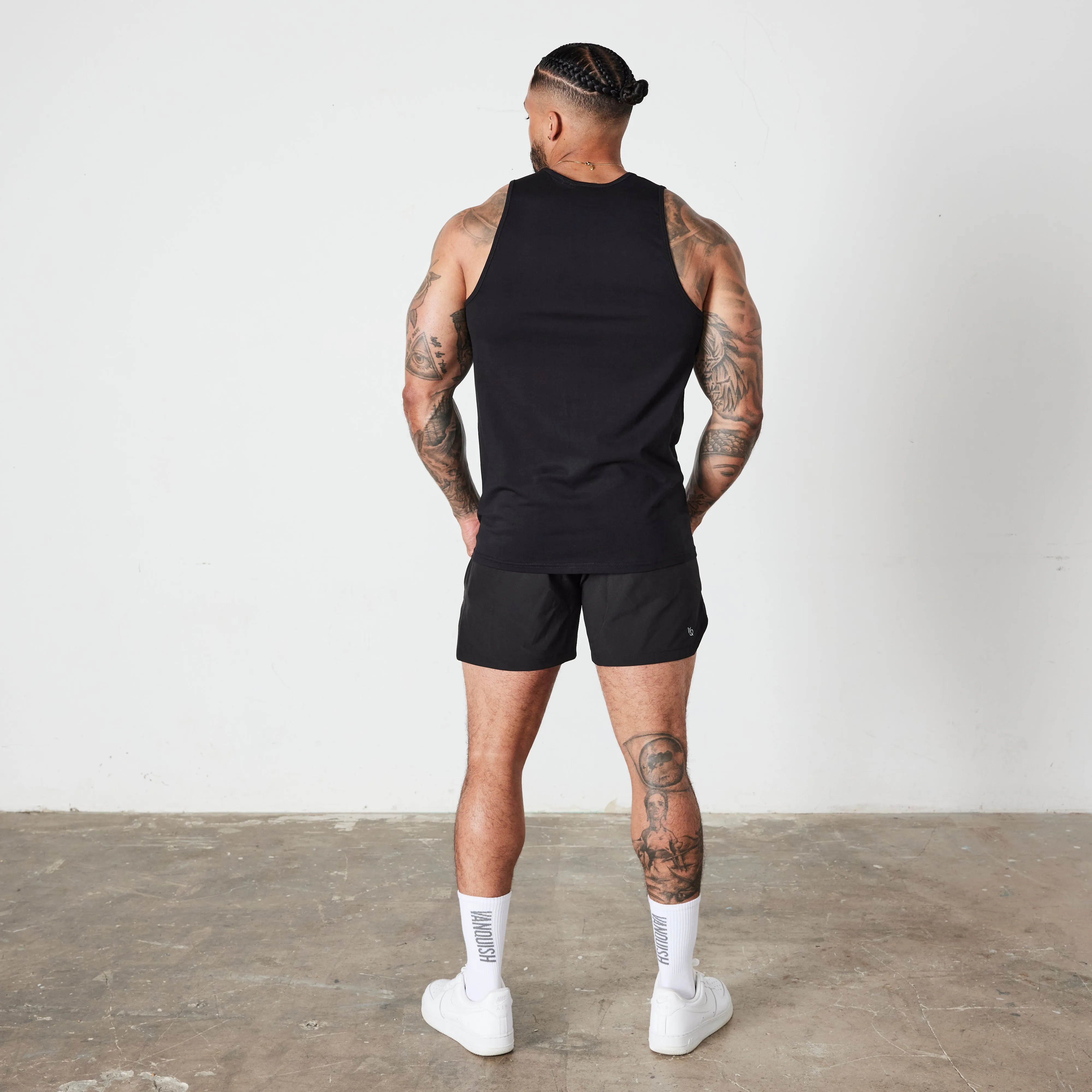 Vanquish Essential Black Reflective Performance 4" Shorts