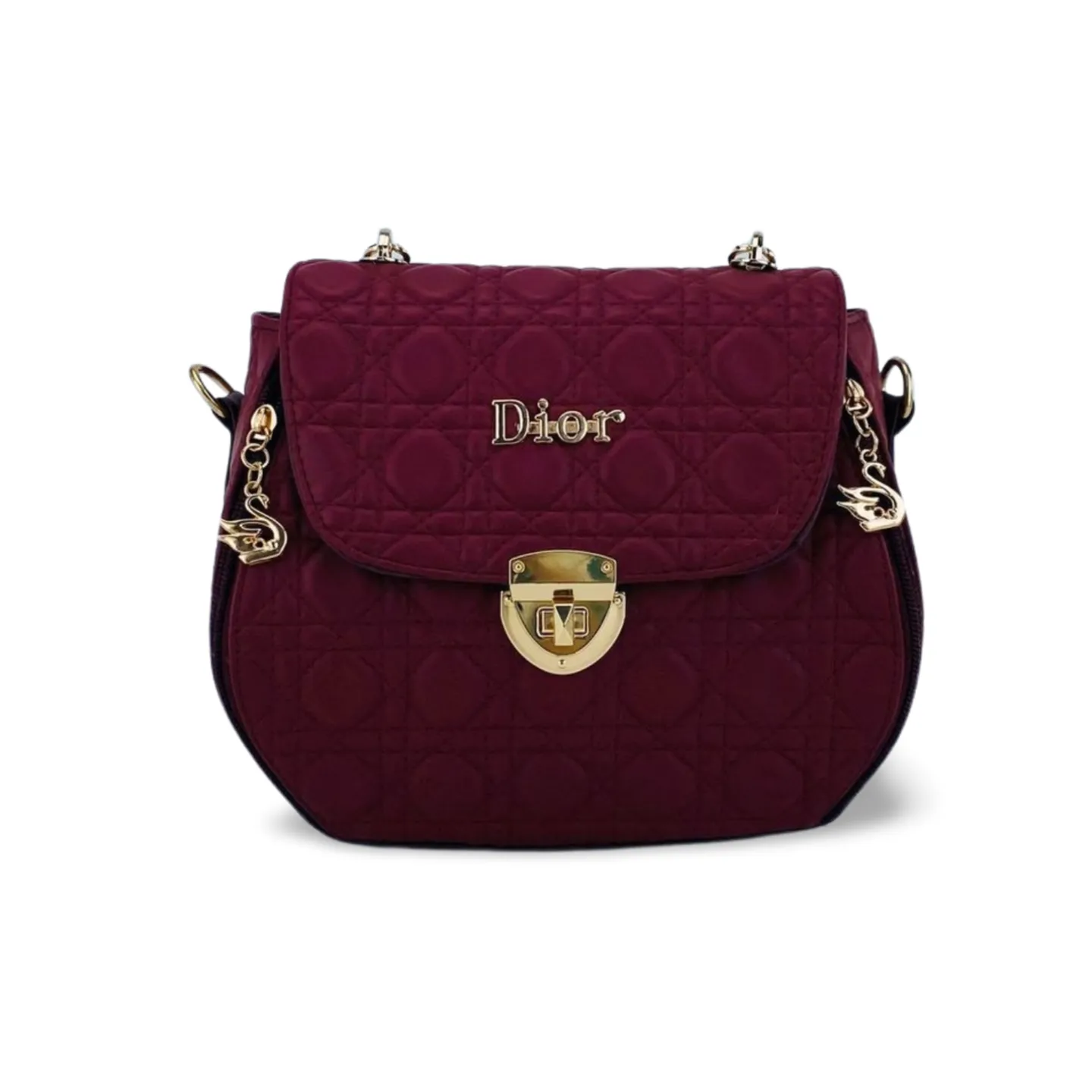 Versatile Quilted Handbag with Double Zip Closure And Detachable Strap