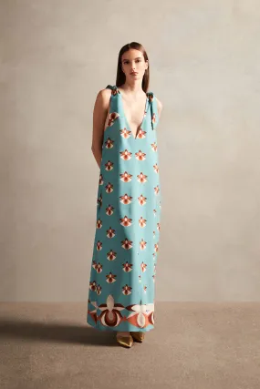 Vintage Orchid Straps Long Dress