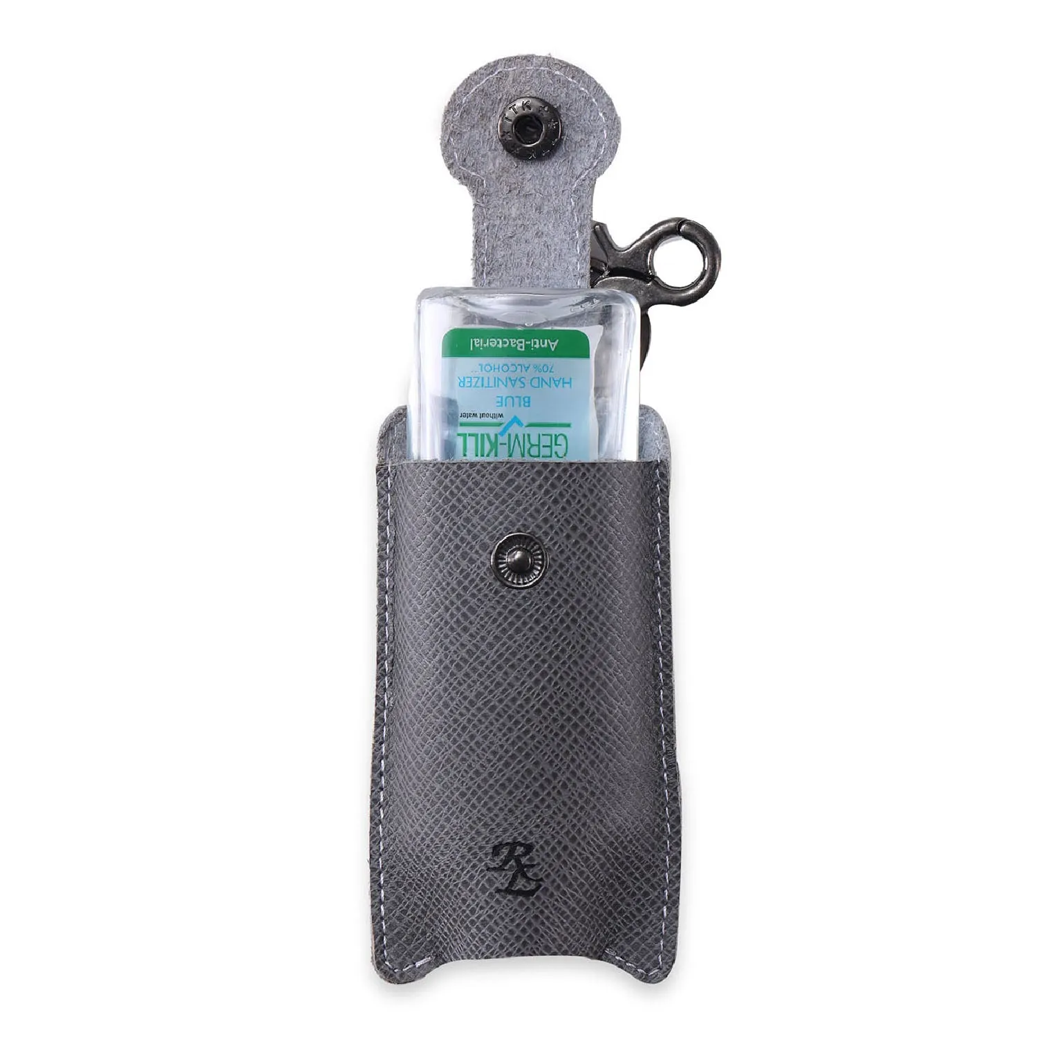 Walletsnbags RL Hand Sanitizer Holder Leather Keychain with 50ml Sanitizer Bottle