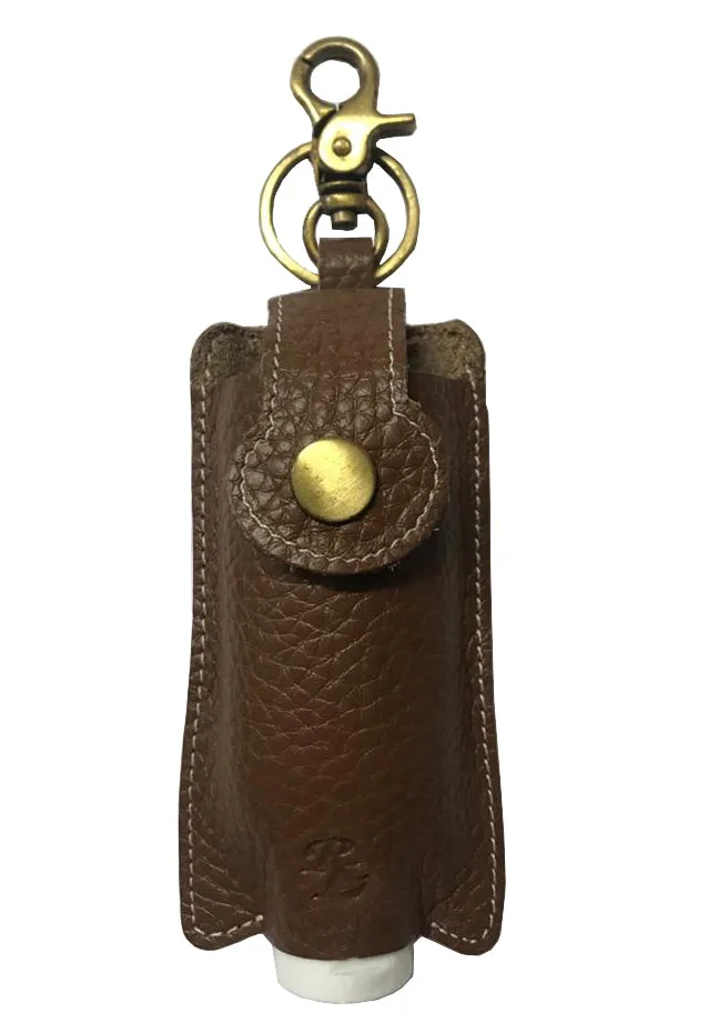 Walletsnbags RL Hand Sanitizer Holder Leather Keychain with 50ml Sanitizer Bottle