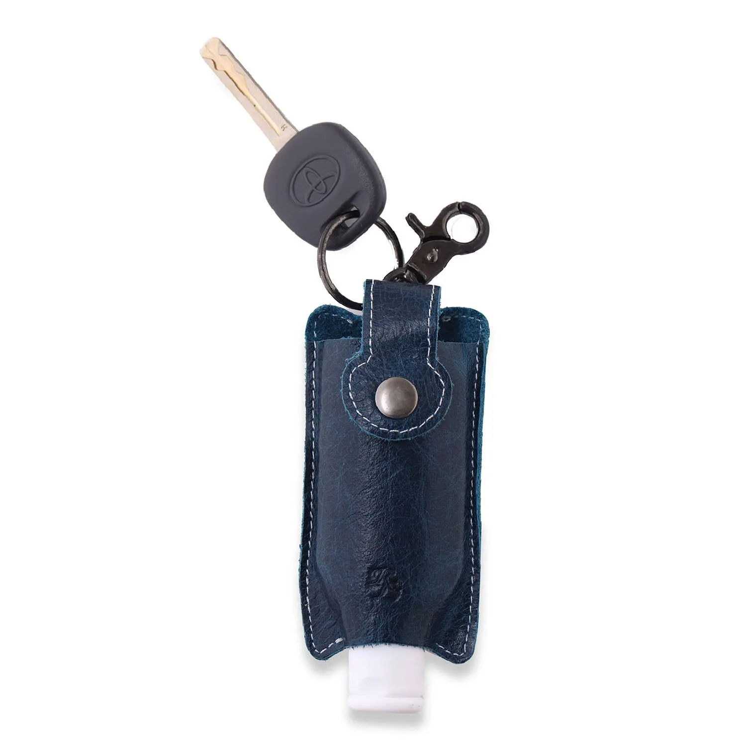 Walletsnbags RL Hand Sanitizer Holder Leather Keychain with 50ml Sanitizer Bottle