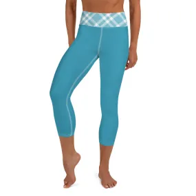 Yoga Capri Leggings Teal Blue