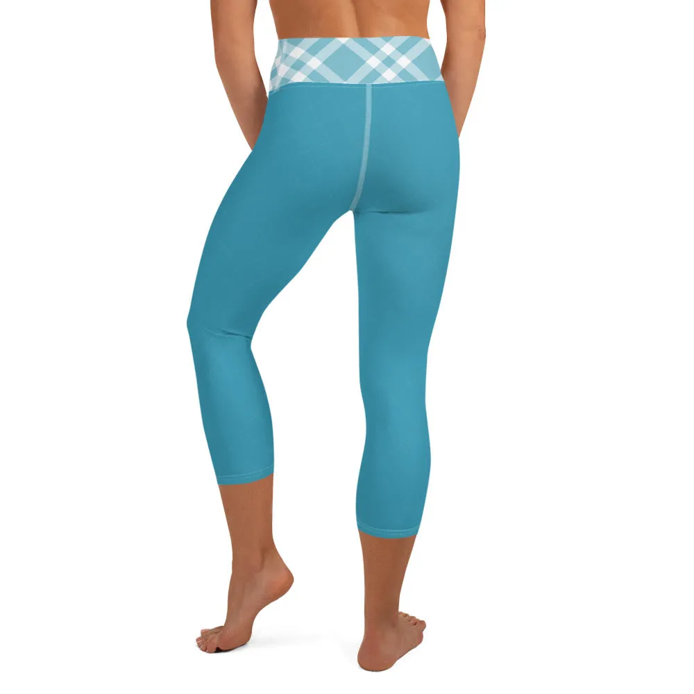 Yoga Capri Leggings Teal Blue