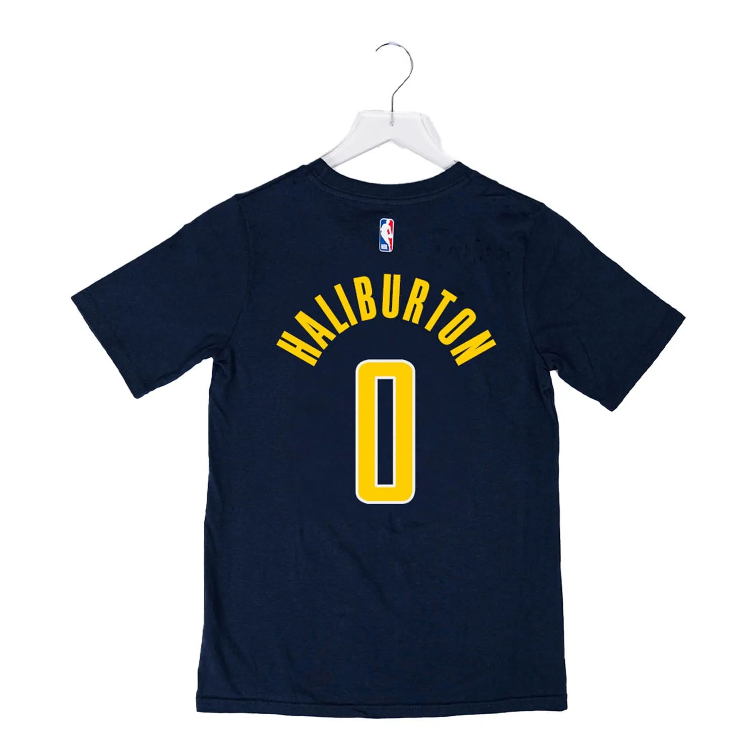 Youth 4-7 Indiana Pacers #0 Tyrese Haliburton Icon Name & Number T-shirt in Navy by Nike