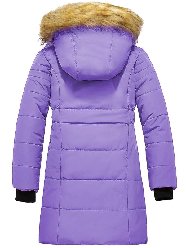 ZSHOW Girls' Long Winter Coat Parka Water Resistant Warm Puffer Jacket