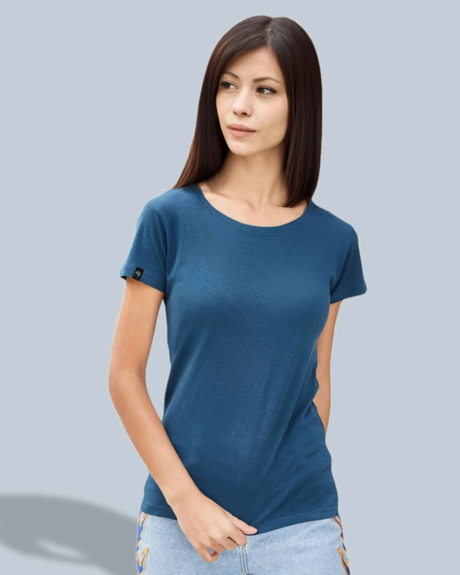 ― % ― JAN 8007/ ― Damen Bio-Baumwolle T-Shirt - Blau Mint Grün [S / 2XL]